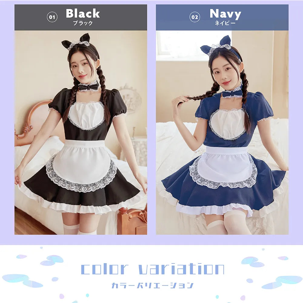 Maid costume with cat ears and heart design