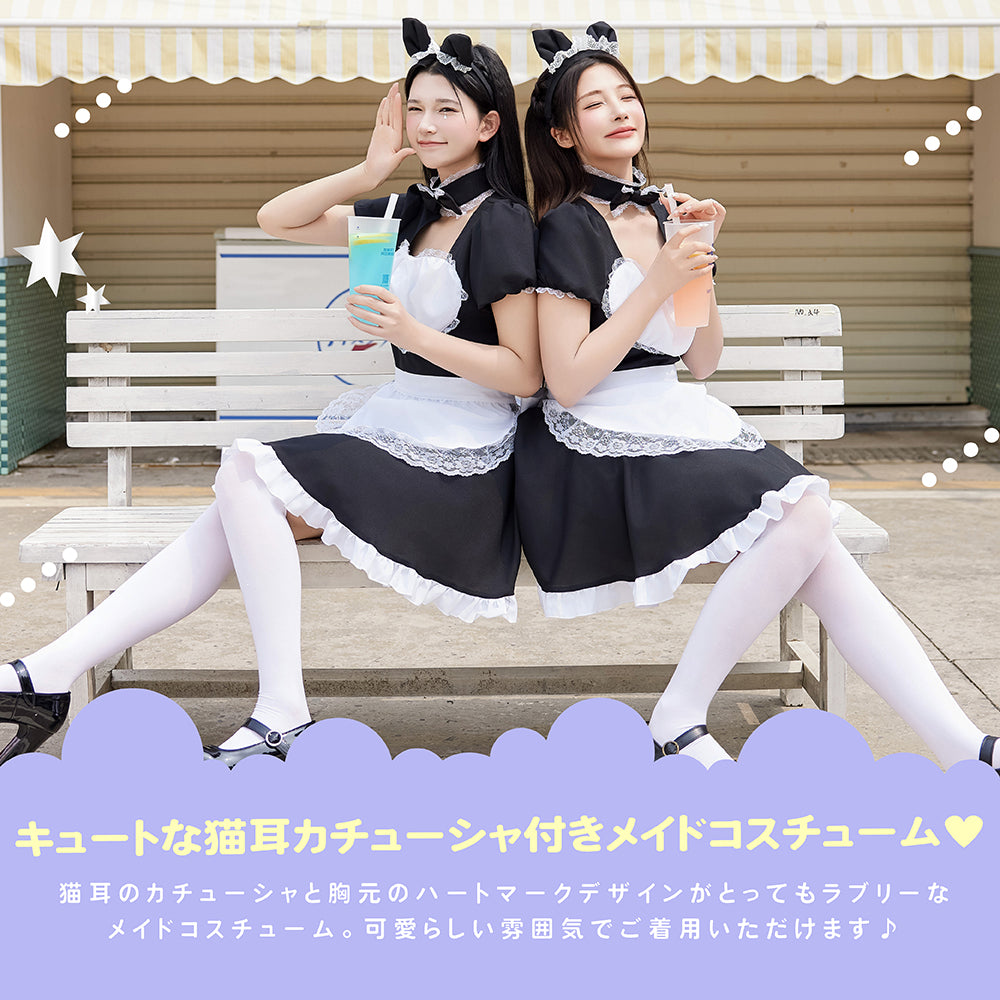 鈴付きキャットメイド 4点セット