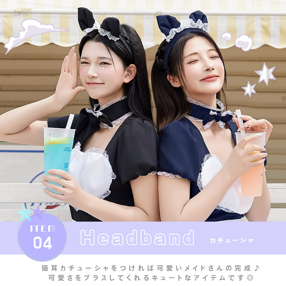 鈴付きキャットメイド 4点セット