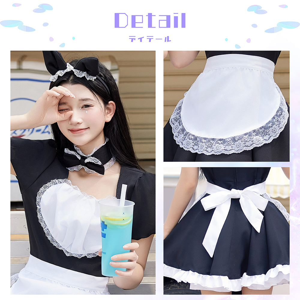 鈴付きキャットメイド 4点セット