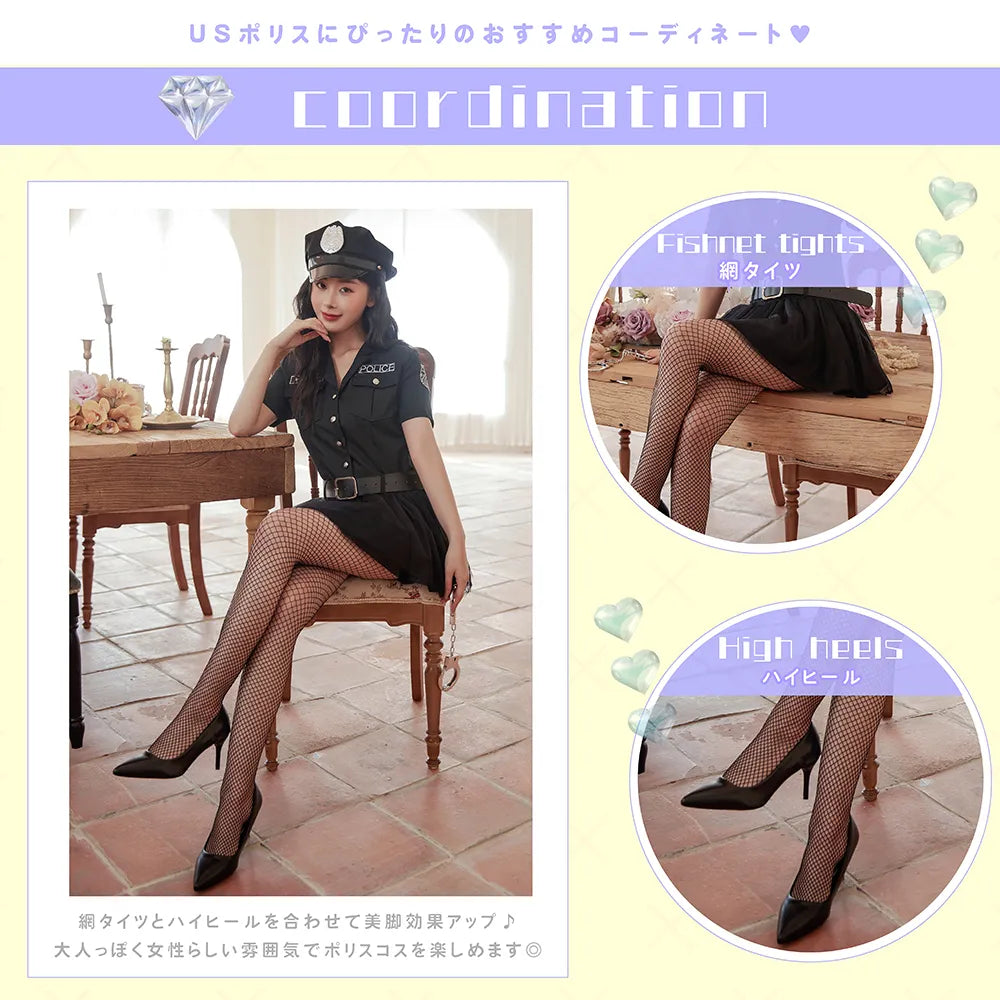 All Black Shirt Dress Police Costume