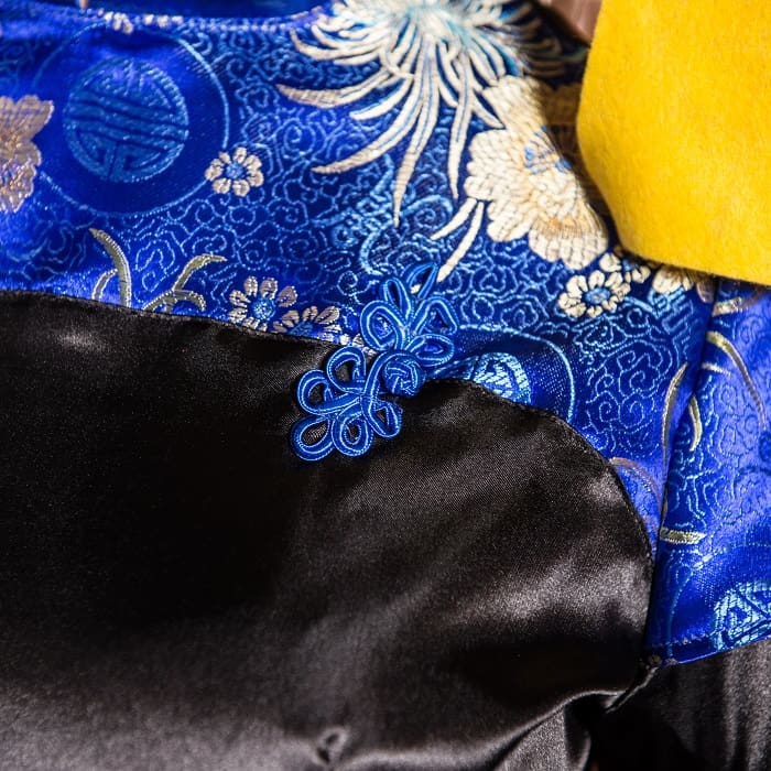 Blue and black Jiang shi Costume Bill and Hat Set