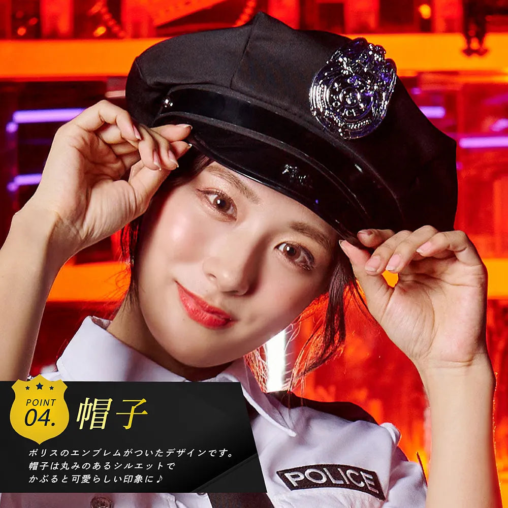 White Shirt and Black Mini Length Skirt Police Costume