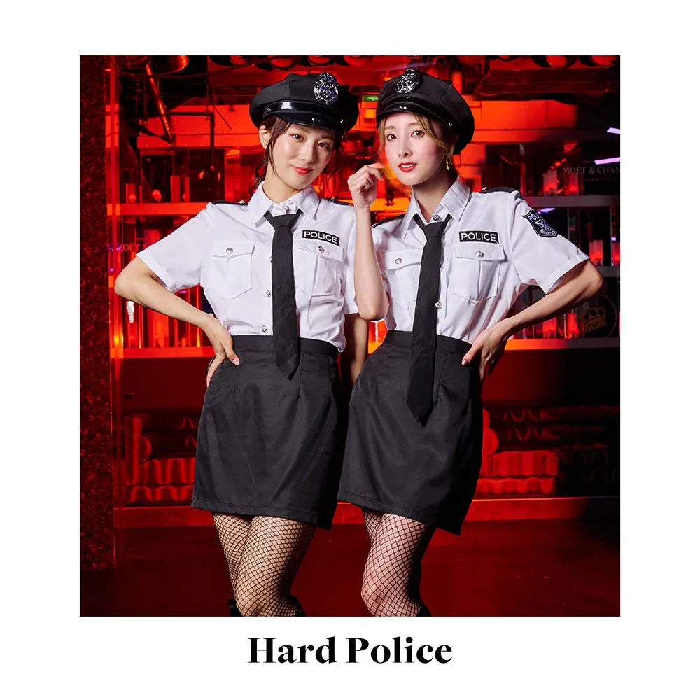 White Shirt and Black Mini Length Skirt Police Costume