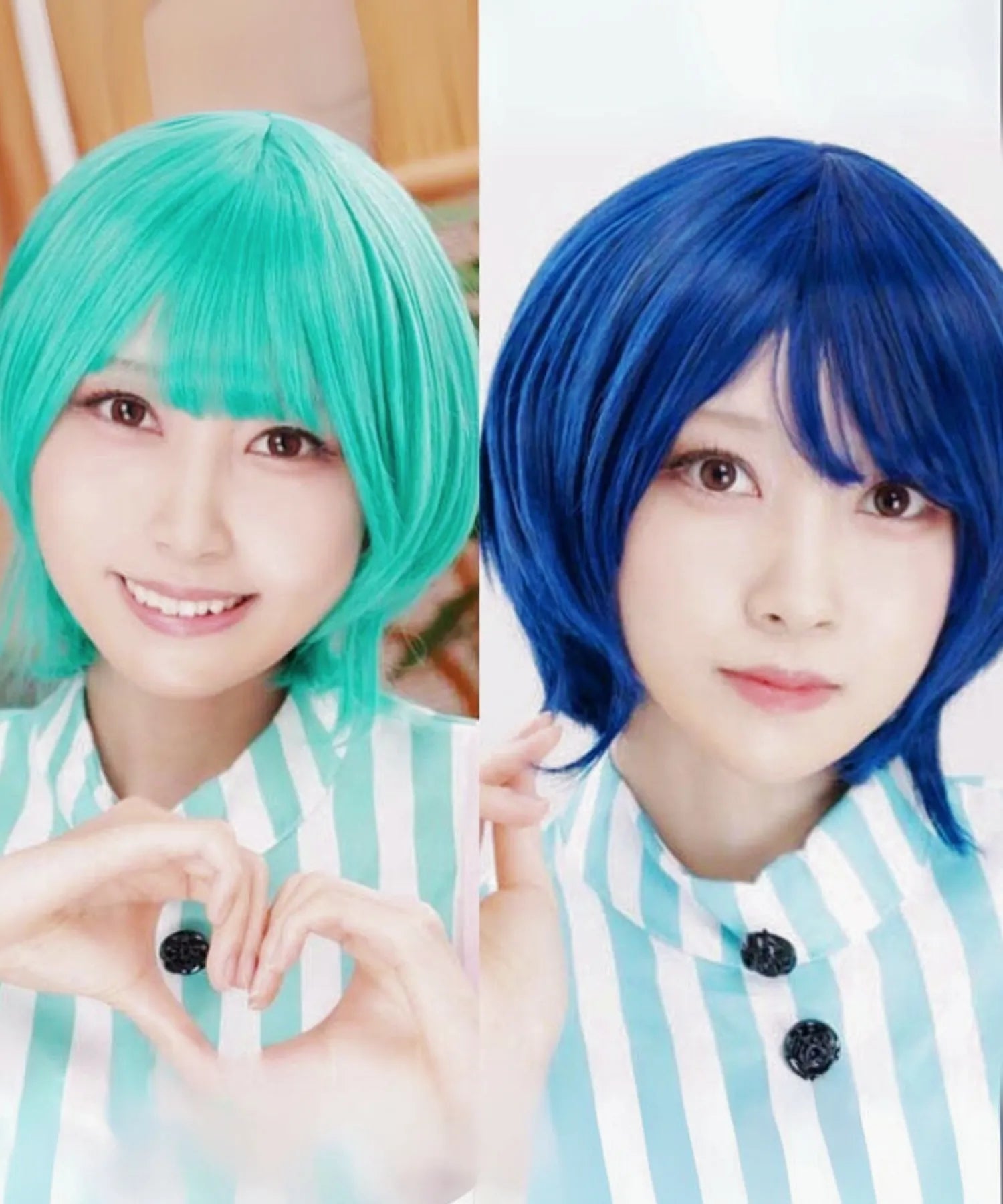 Long neckline short wig