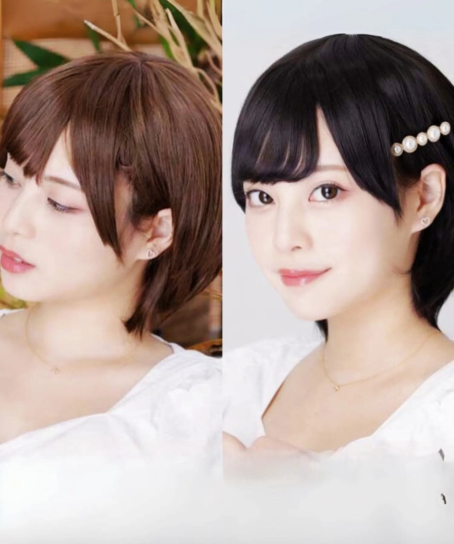 Long neckline short wig