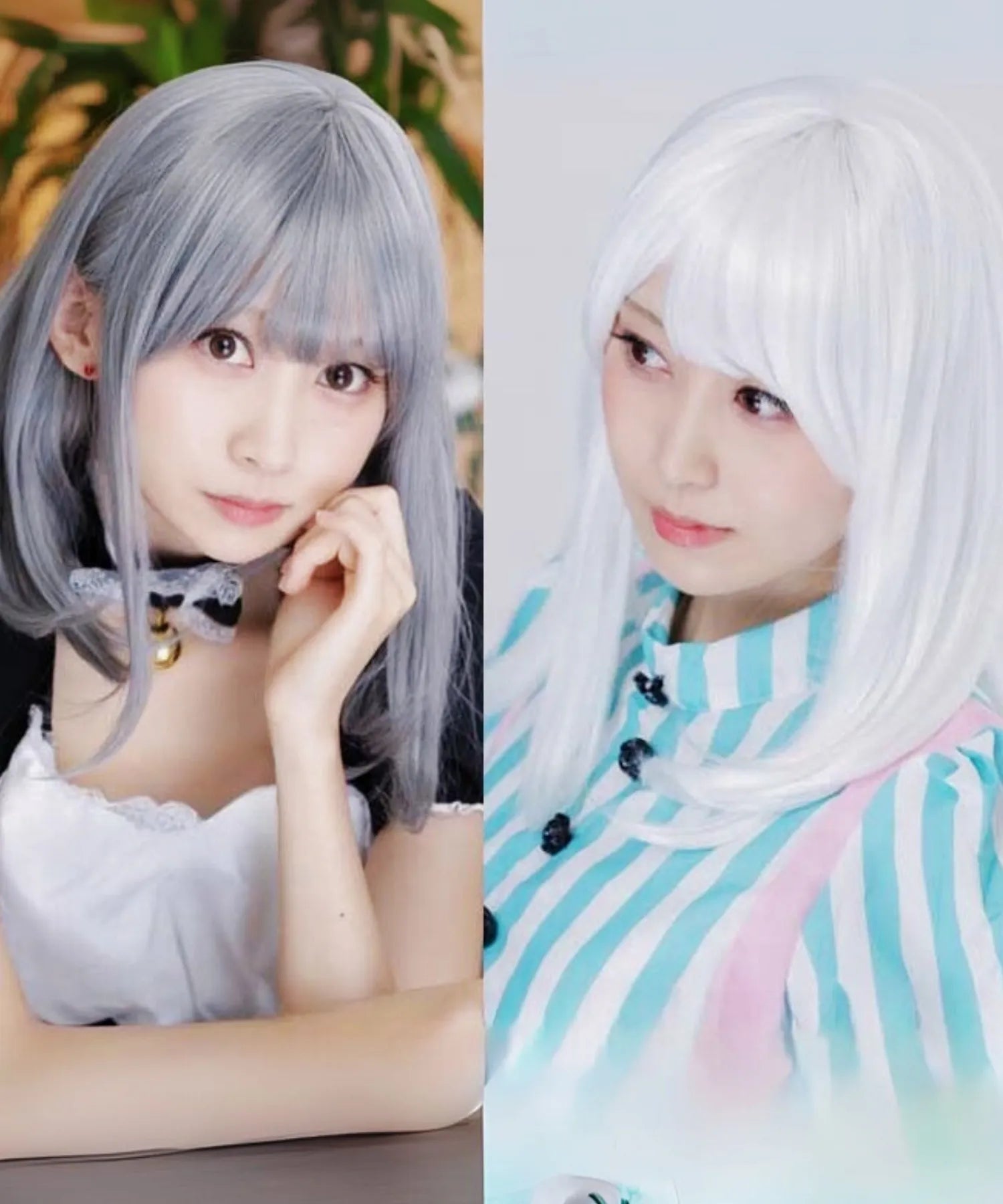 Semi -long one curl wig