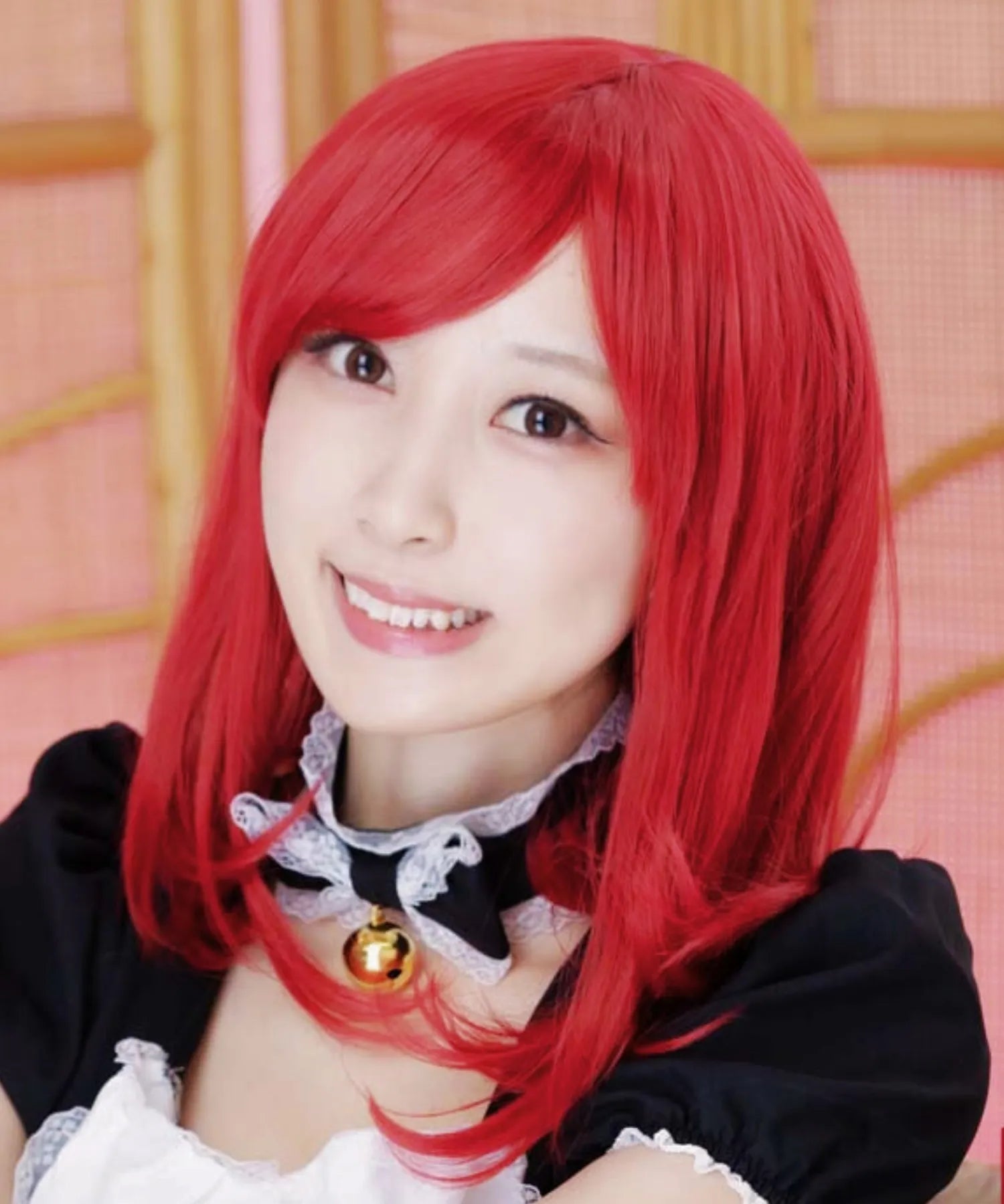 Semi -long one curl wig