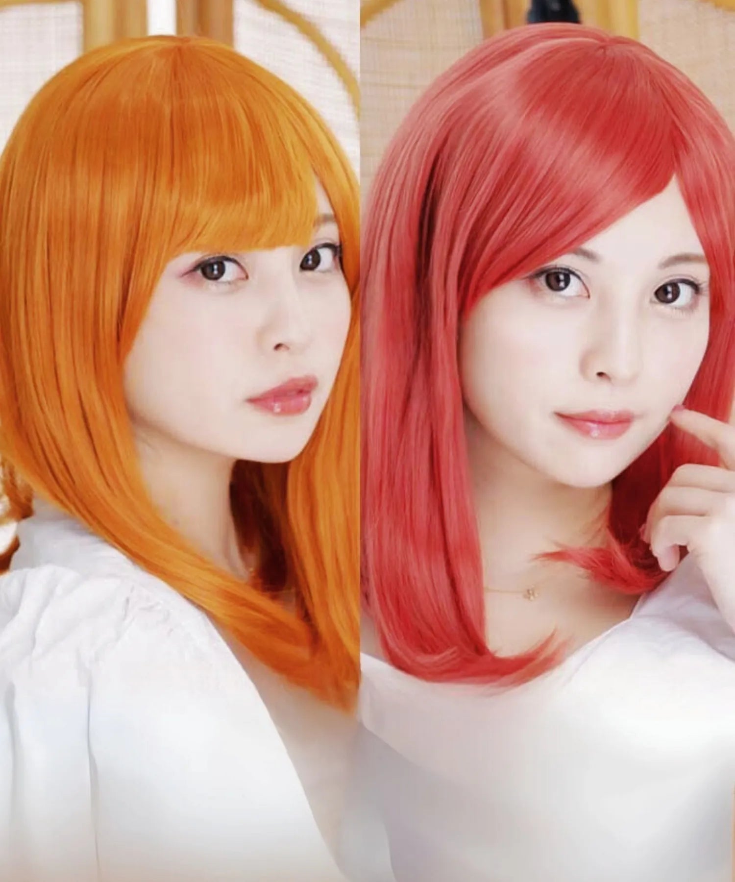 Semi -long one curl wig