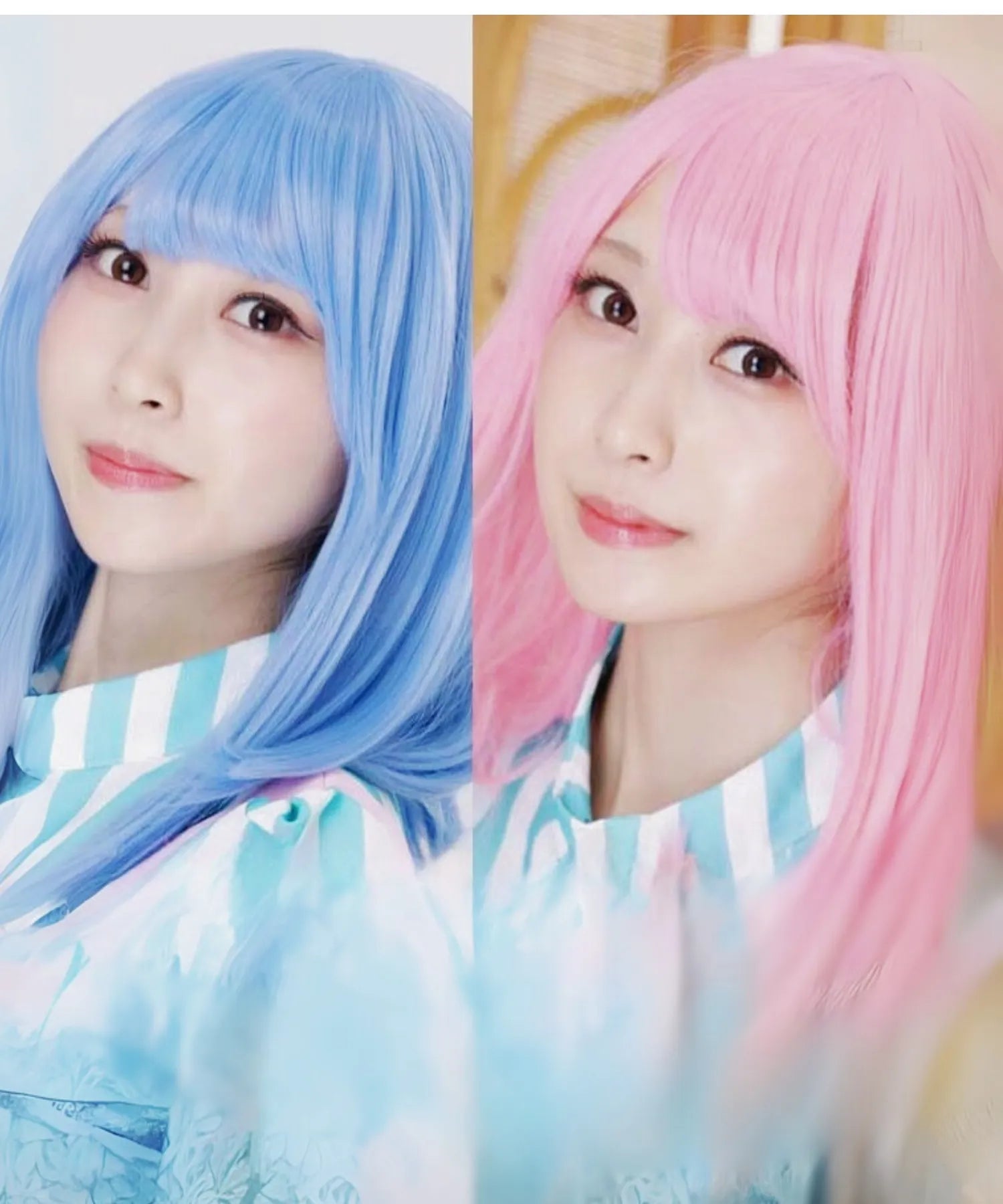 Semi -long one curl wig