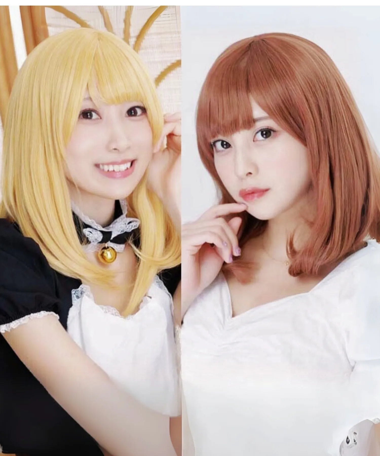 Semi -long one curl wig