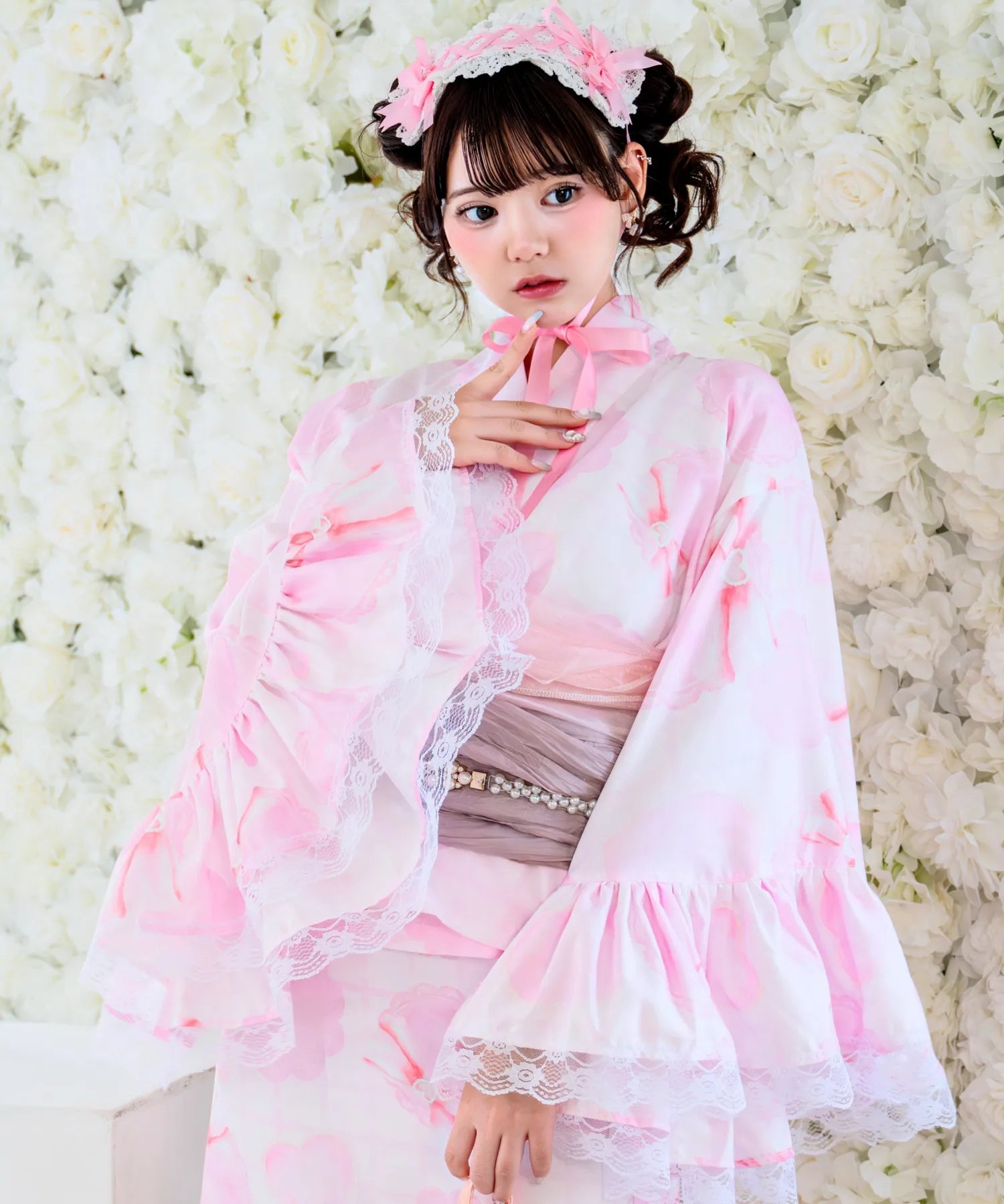 凛姫浴衣 プリンセスハートレース ロリータ浴衣 単品