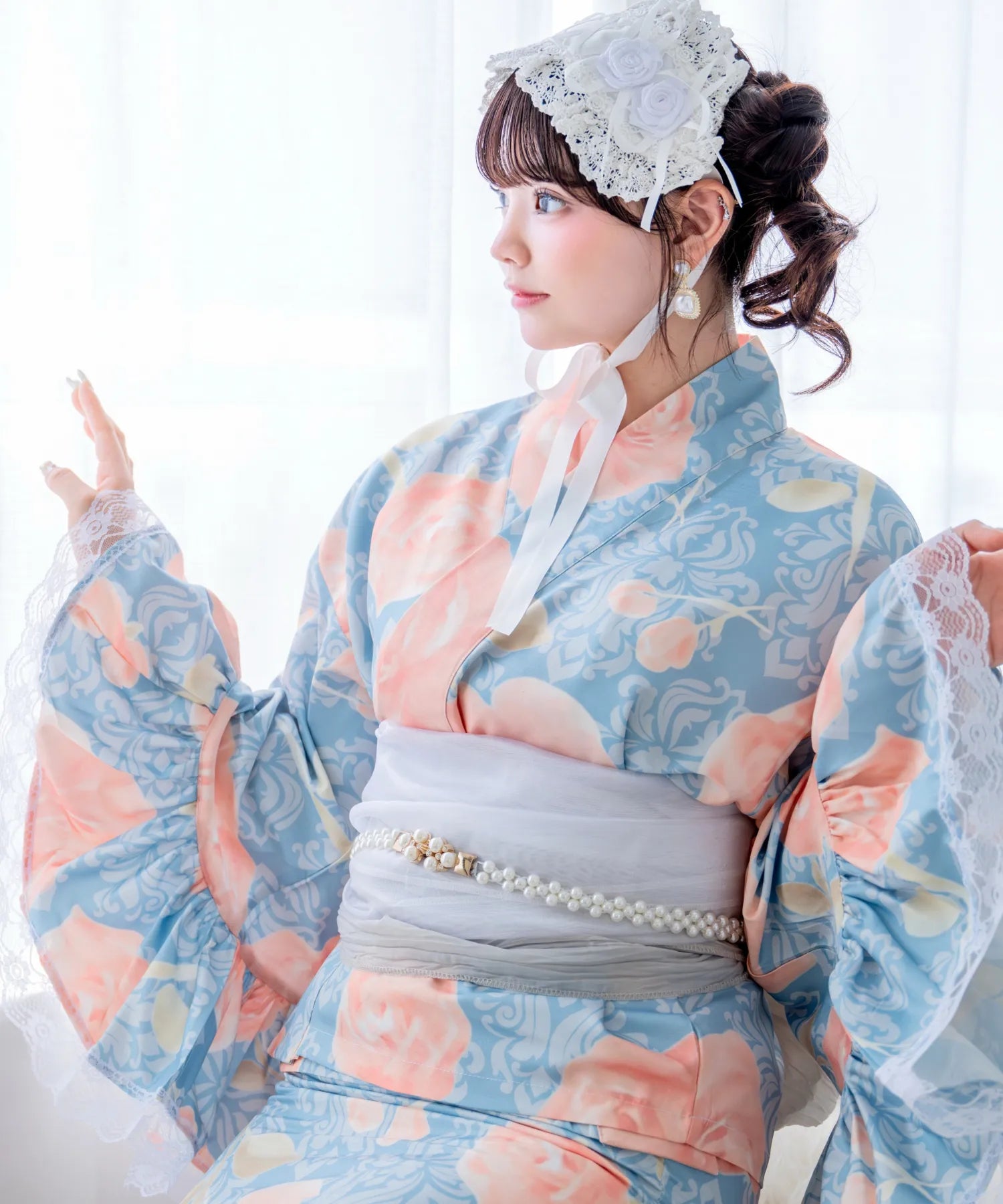 凛姫浴衣 クラシカルアンティークローズ ロリータ浴衣 単品
