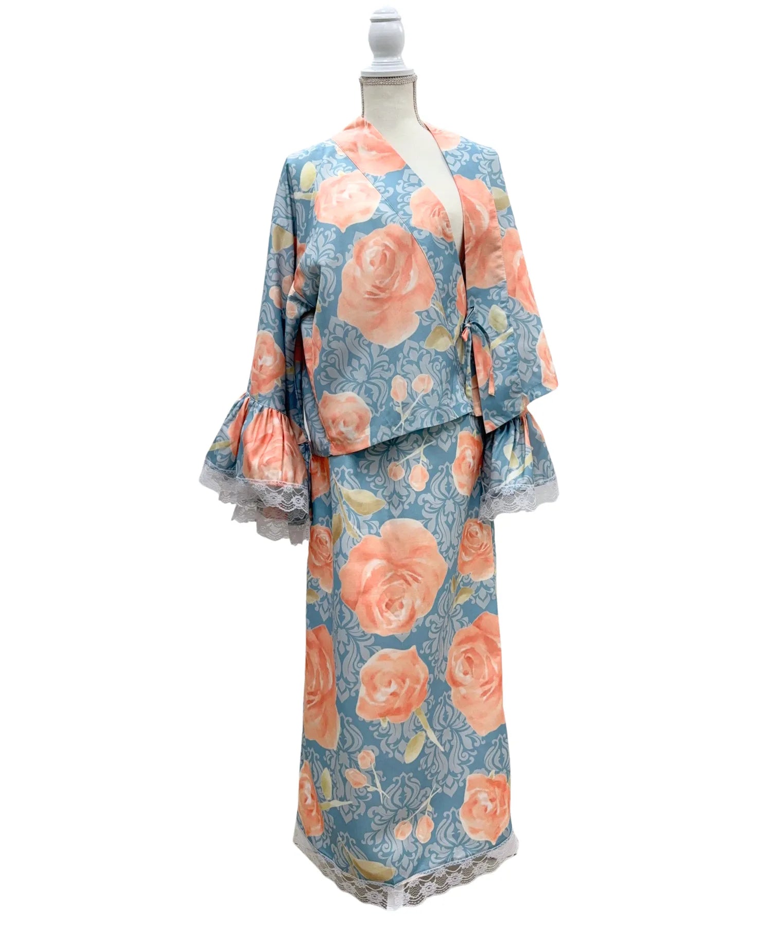 Rinhime Classical Antique Rose Lolita Yukata 3-Piece Set – Elegant Classic Lolita Japanese Yukata for Summer Festivals & Fireworks Events
