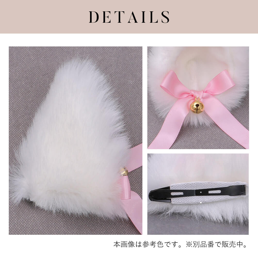 Fluffy fox ears hairpin with ribbon