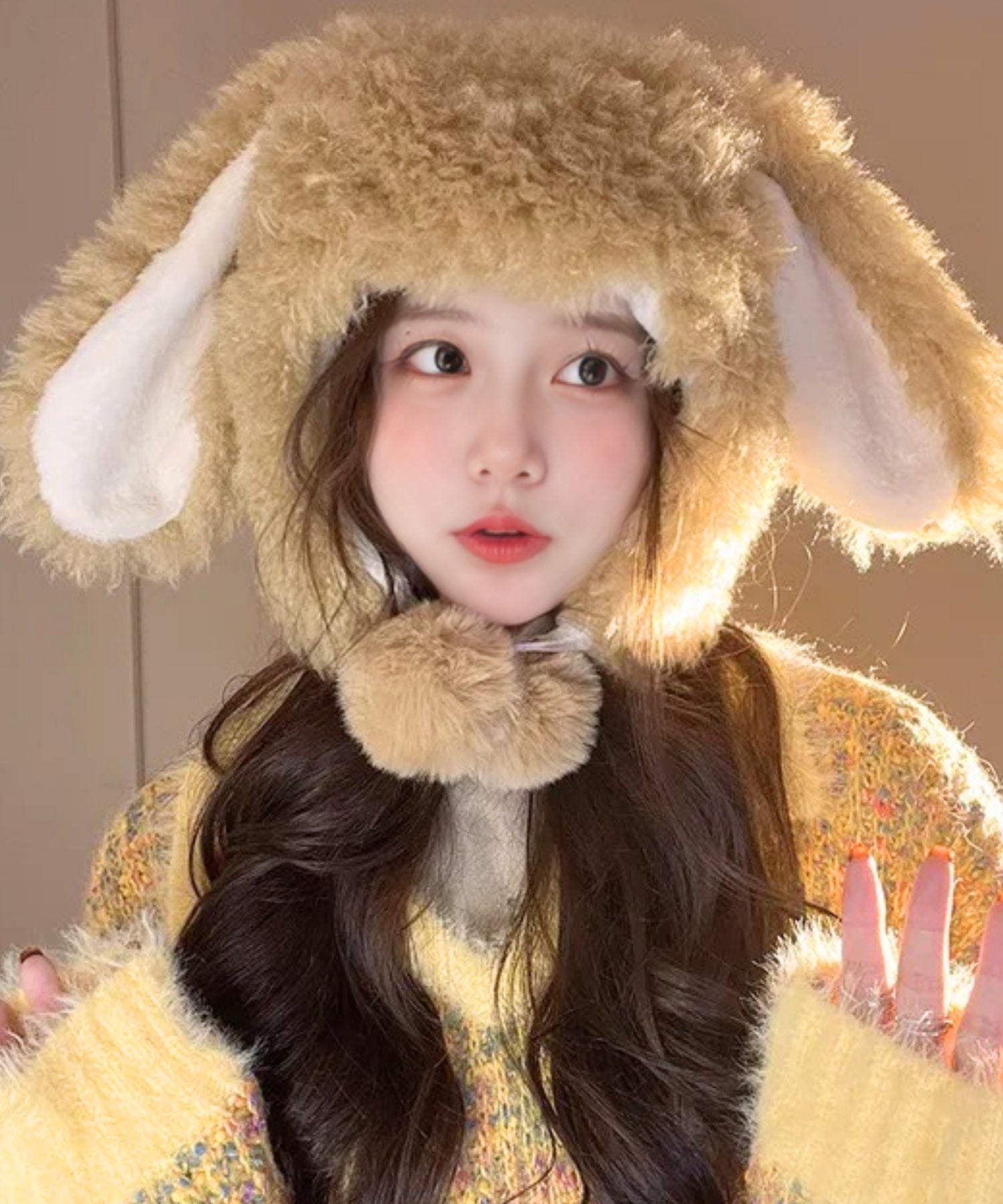 Fluffy Lop-Eared Bunny Hat
