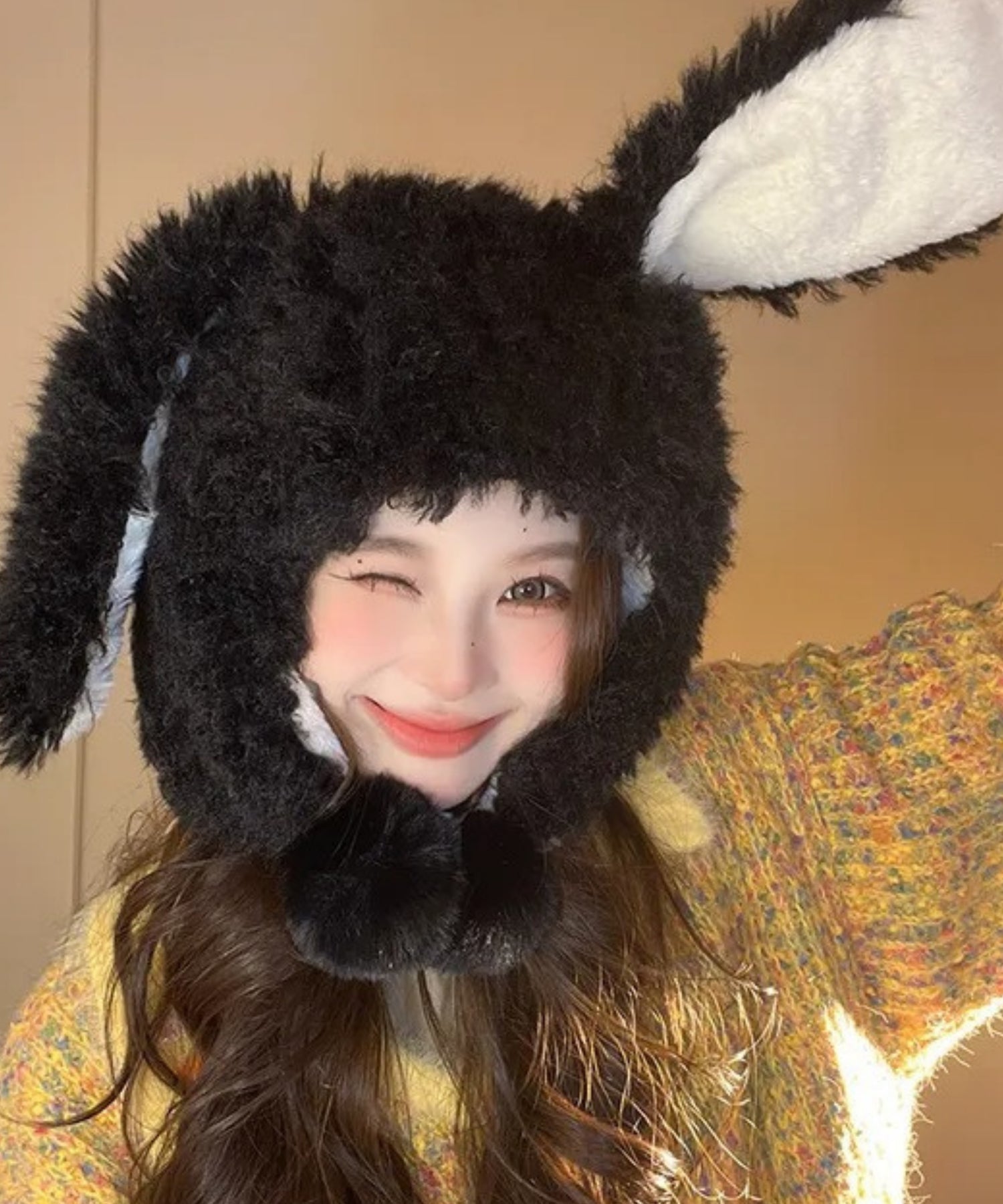 Fluffy Lop-Eared Bunny Hat