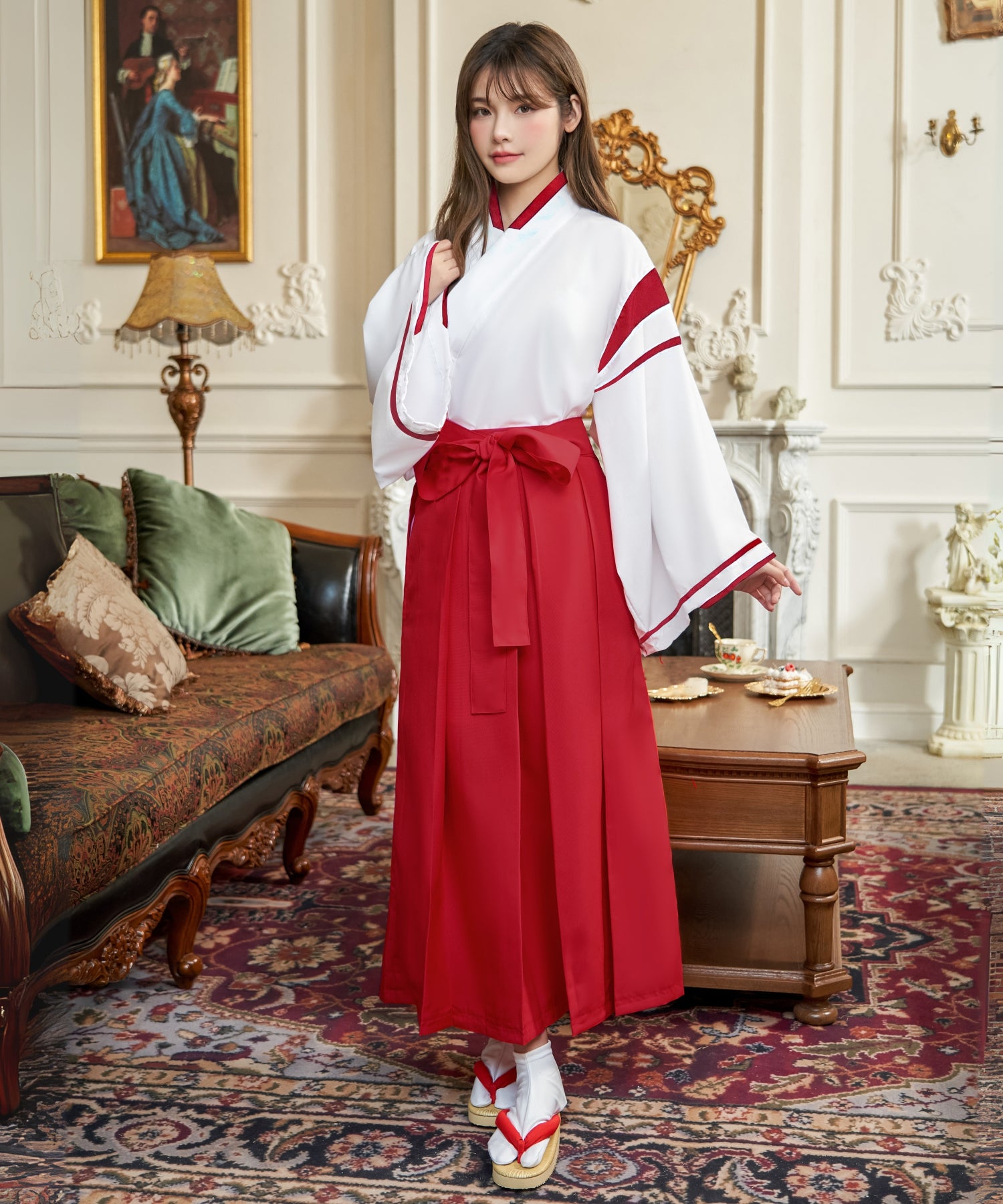 上品&簡単 ロング丈巫女コスチューム