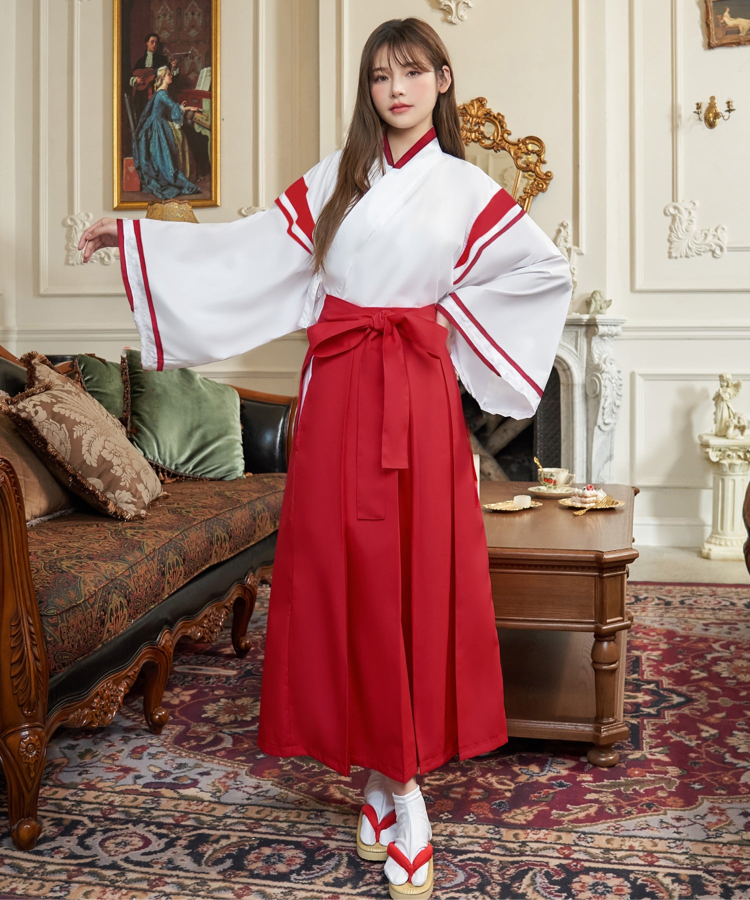 上品&簡単 ロング丈巫女コスチューム
