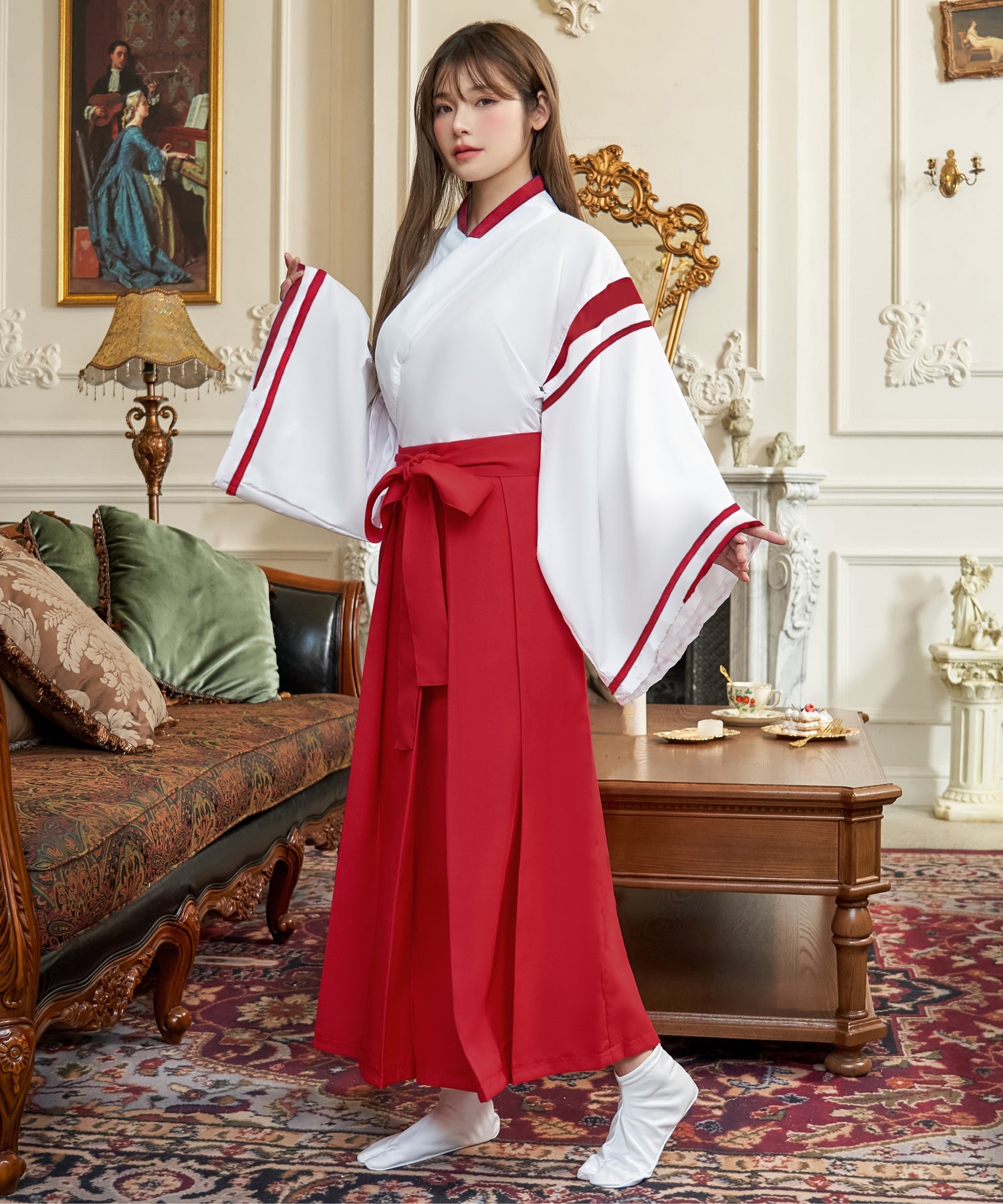 上品&簡単 ロング丈巫女コスチューム
