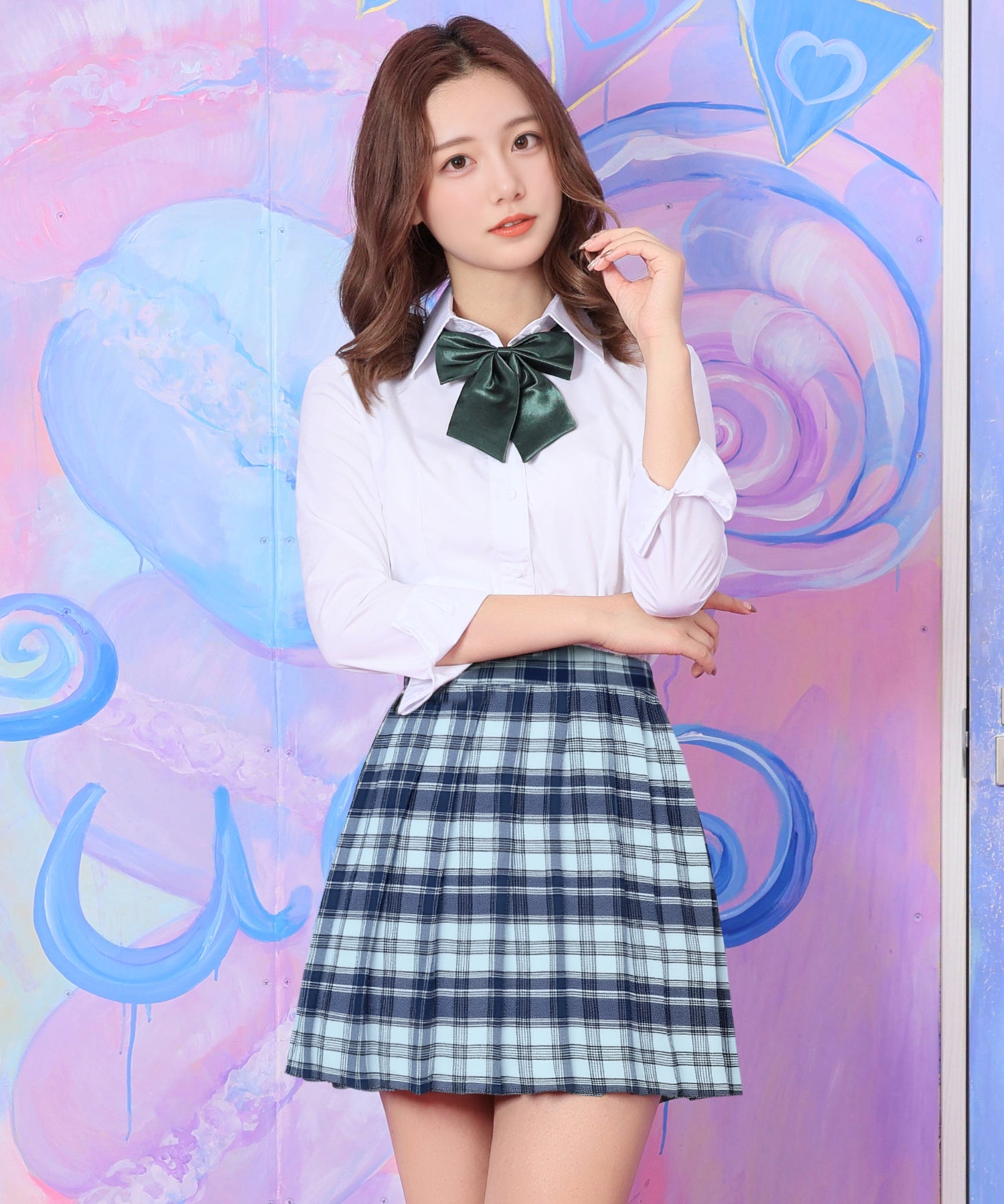 チェック柄プリーツスカート