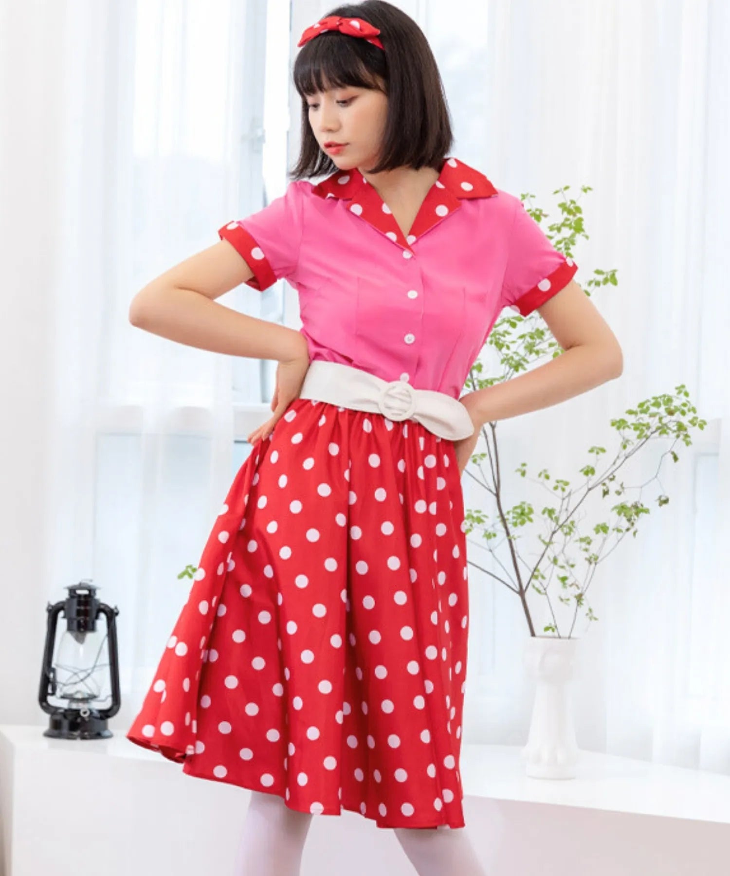 50's style retro polka dot set-up
