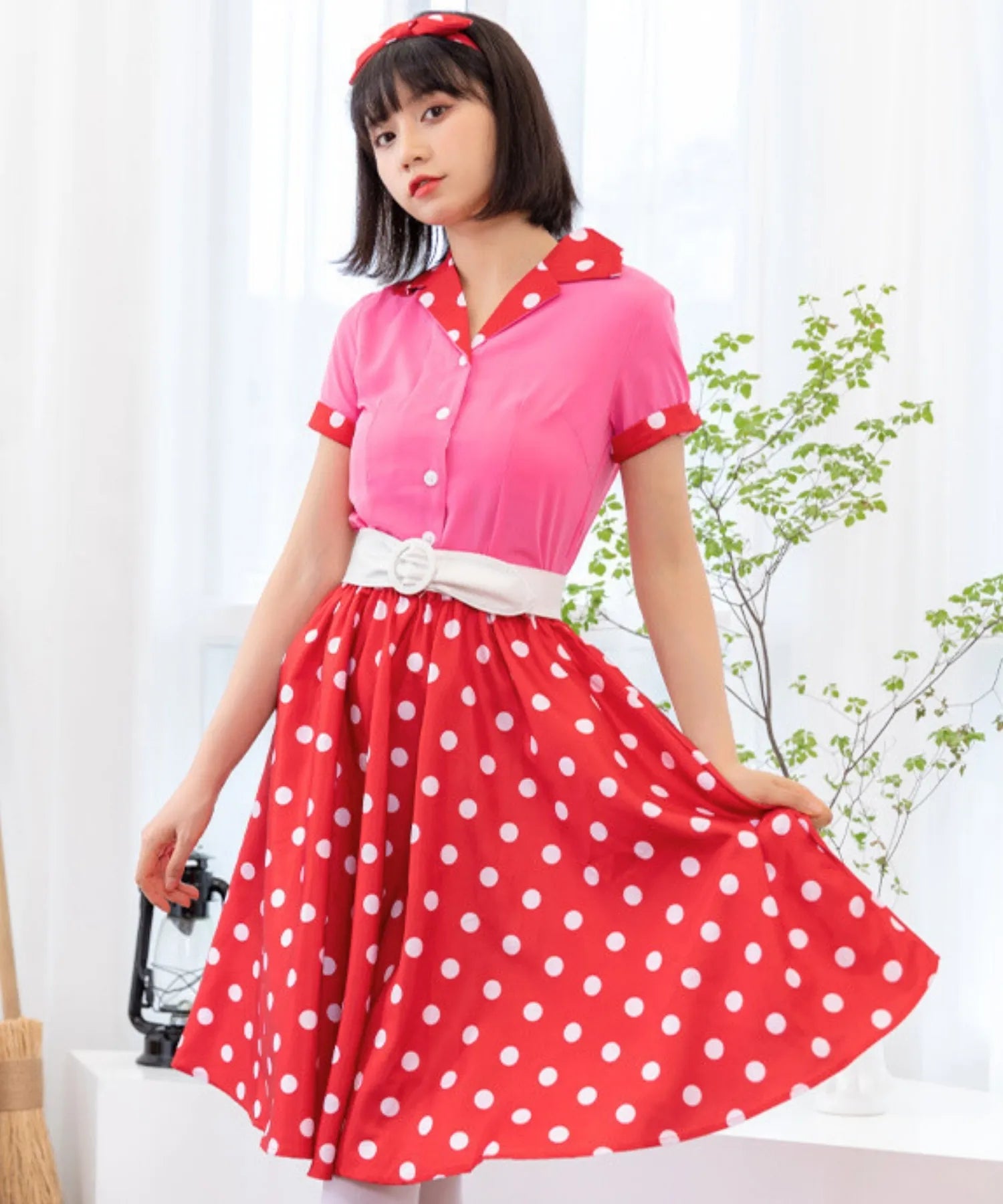 50's style retro polka dot set-up