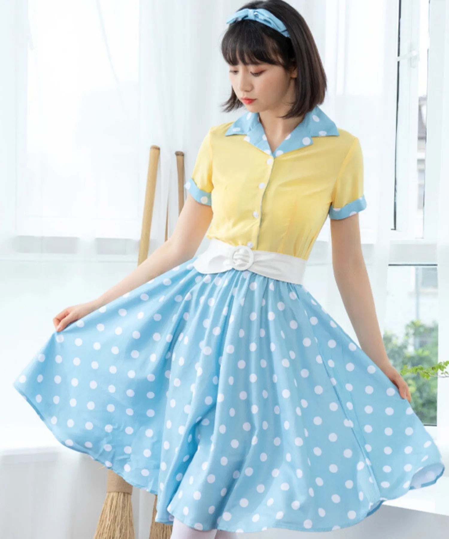 50's style retro polka dot set-up