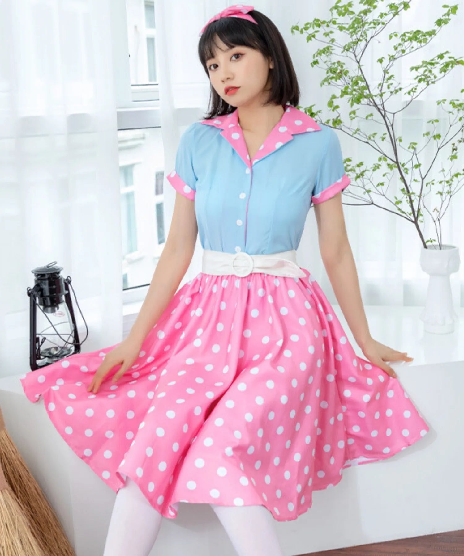 50's style retro polka dot set-up