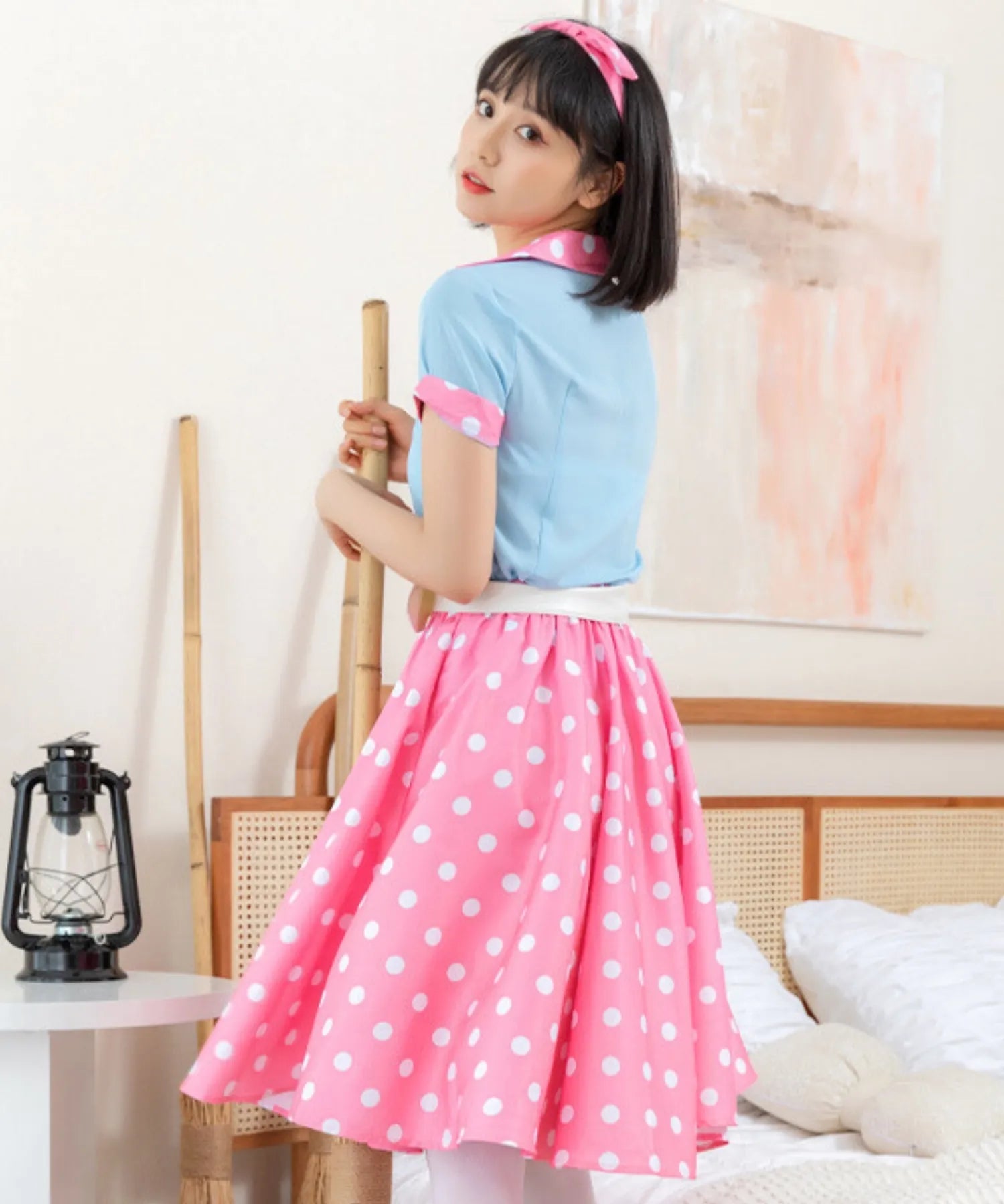 50's style retro polka dot set-up