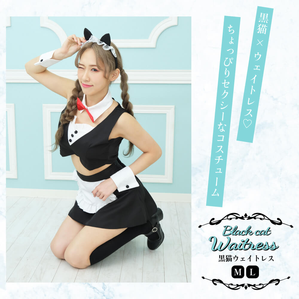 Includes cat ear catsuit! Black Cat Waitress Costume