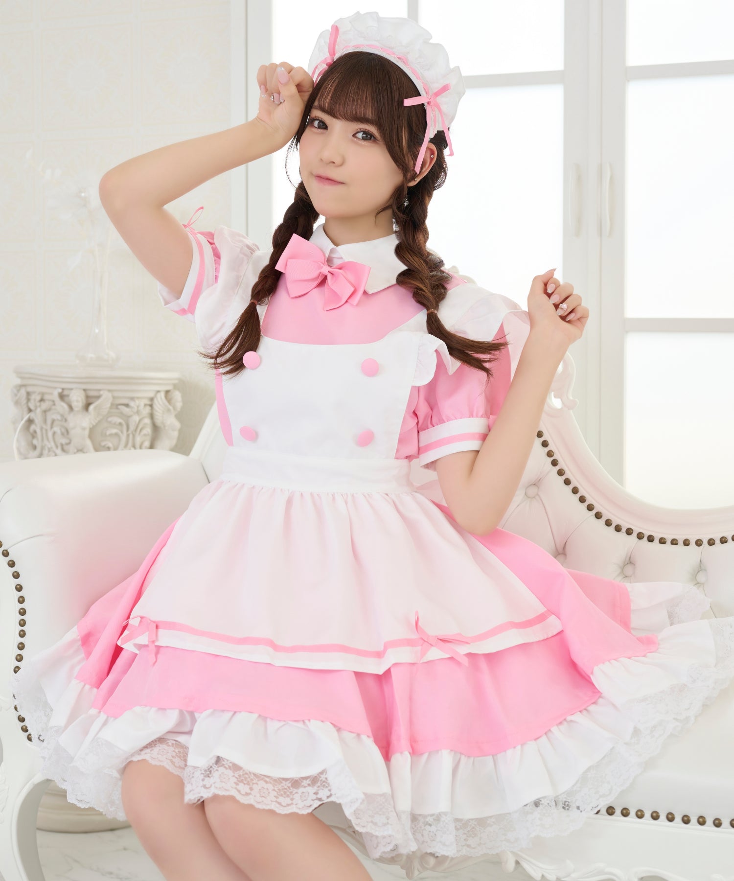 選べる4色!リボン&フリルの王道メイドコスチューム