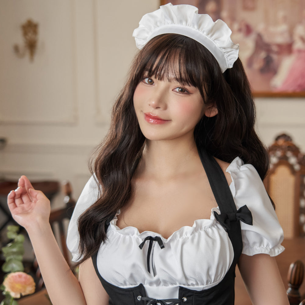 Ruffle & Lace Black and White French Maid