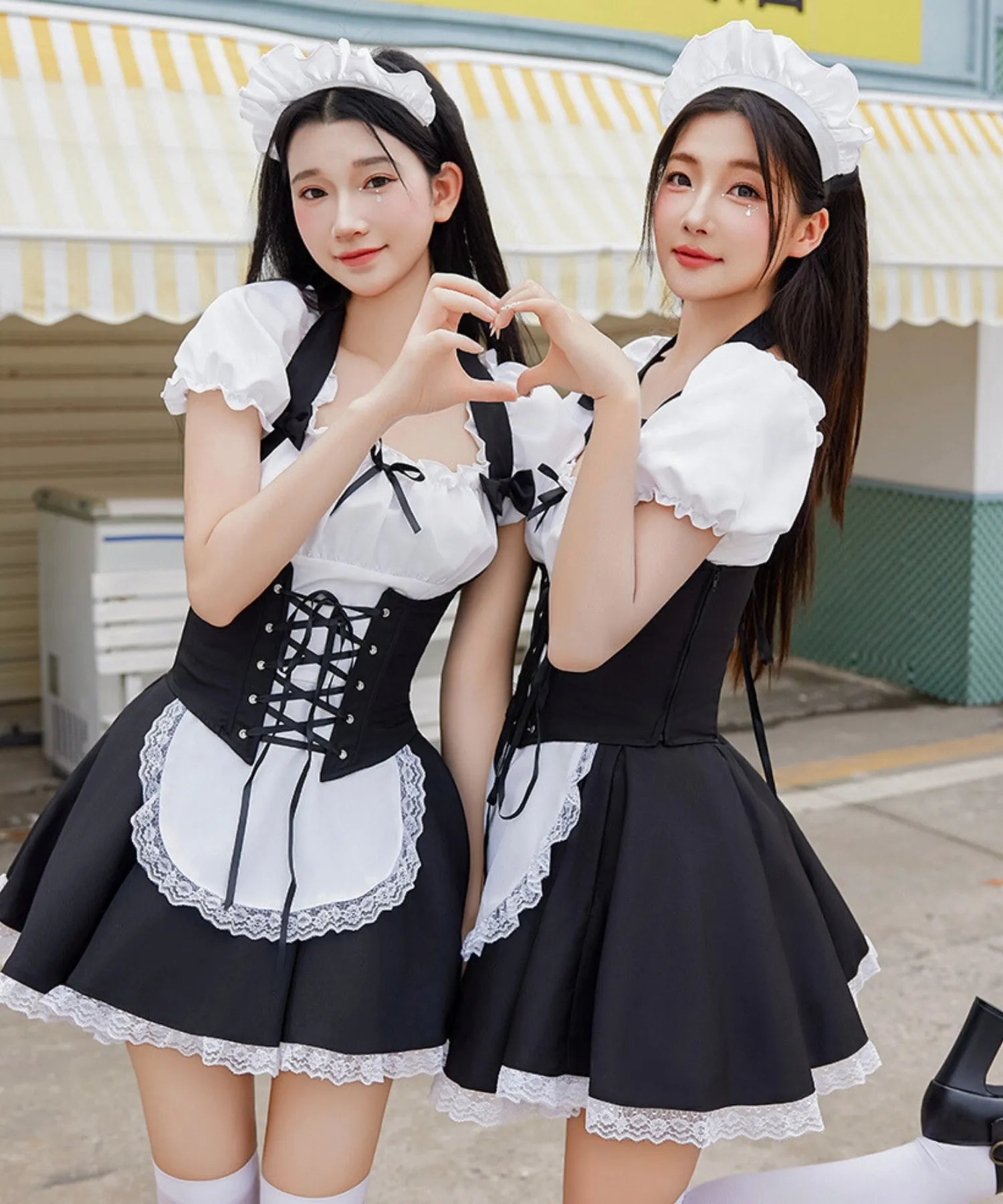 編み上げコルセットメイド 3点セット