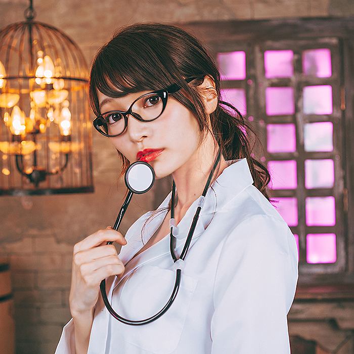 Doctor coat with glasses and stethoscope