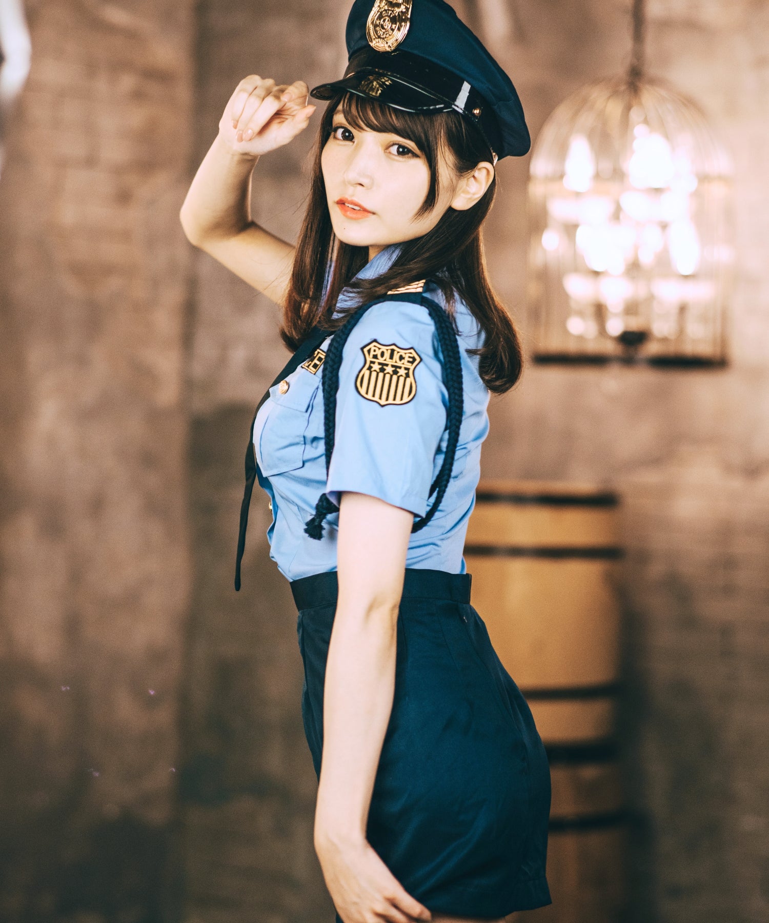 6-Piece Saxe Collar Shirt Police Costume Set with Handcuffs