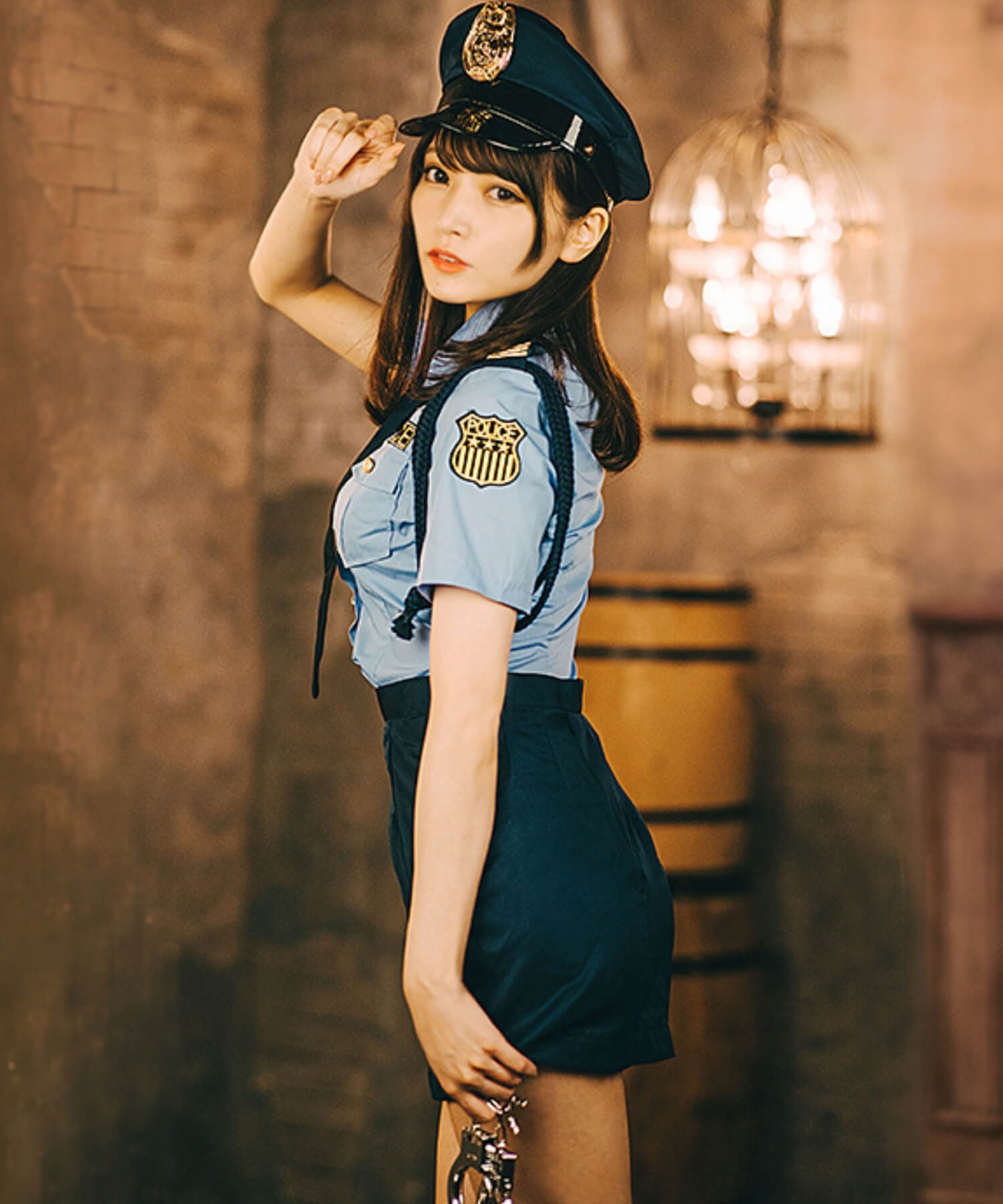 6-Piece Saxe Collar Shirt Police Costume Set with Handcuffs