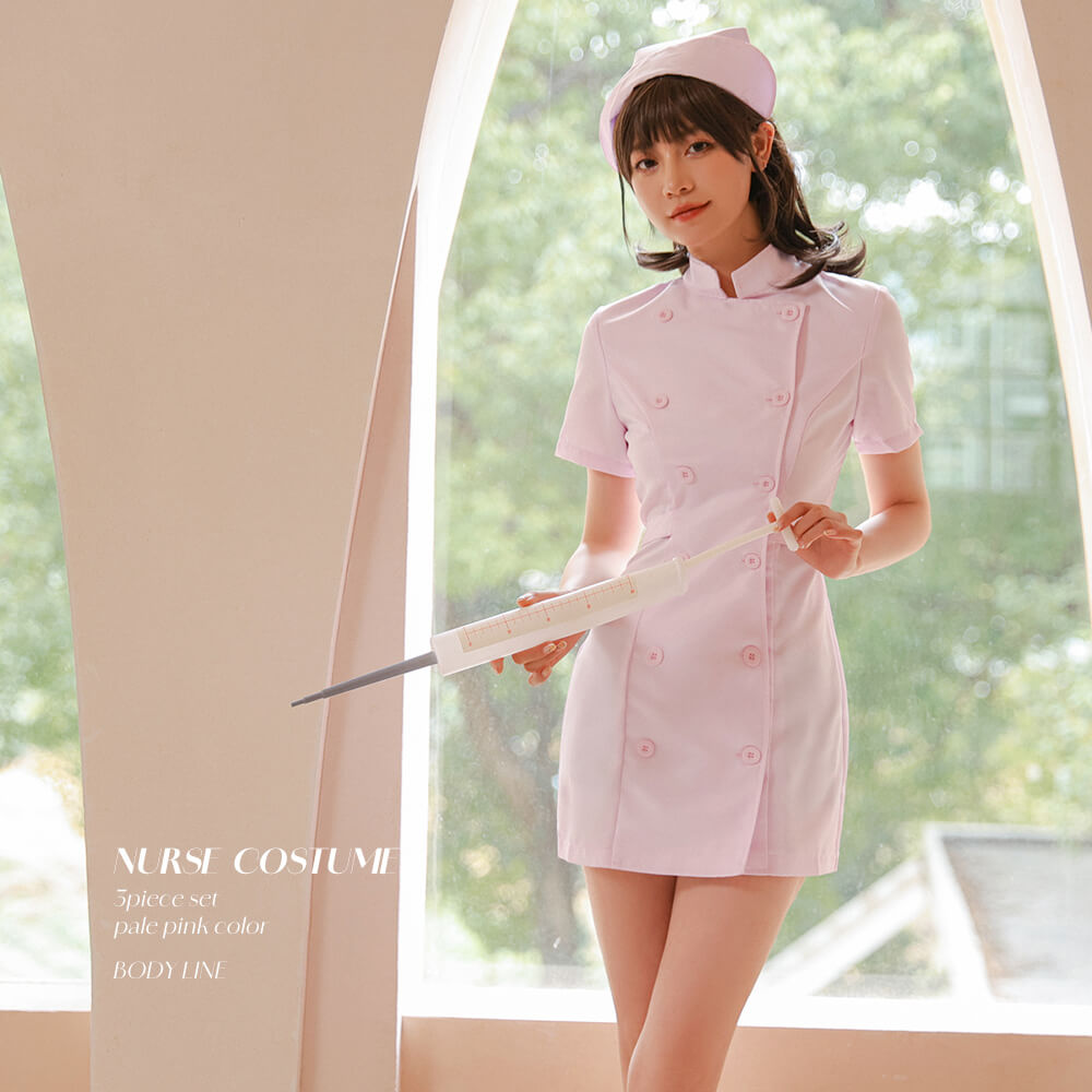 With syringe! Pale Pink Mini Length Nurse