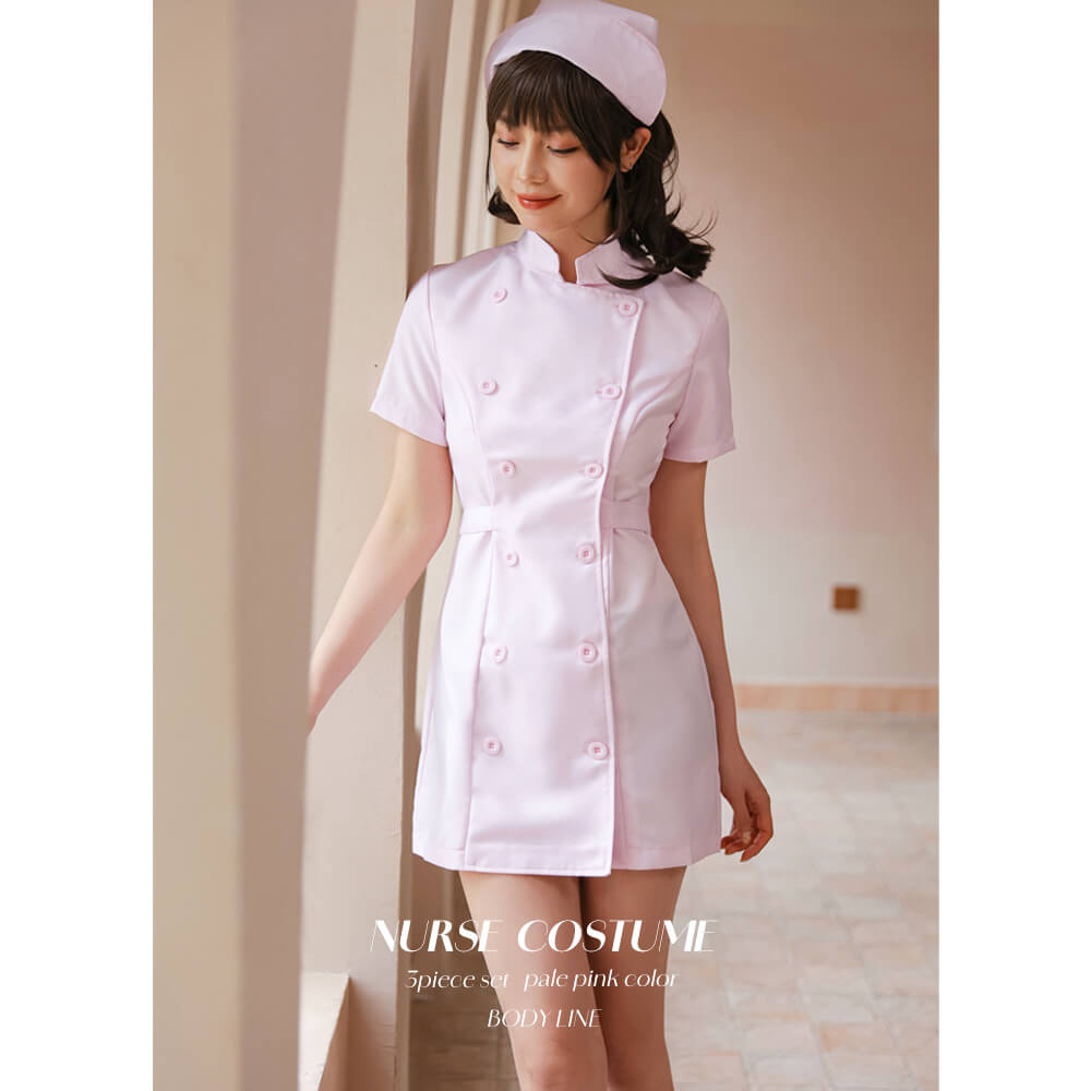 With syringe! Pale Pink Mini Length Nurse