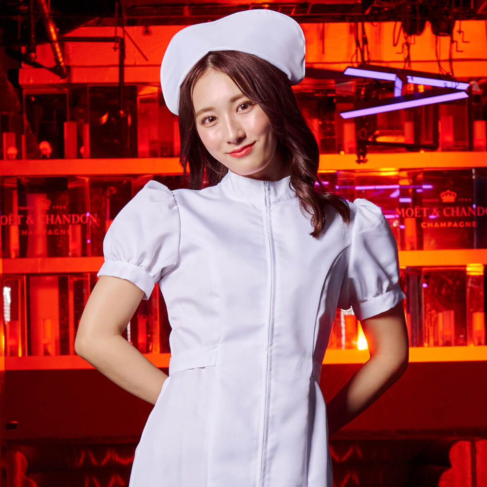 Puff Sleeves and Waist Ribbon Tight Mini Nurse Costume