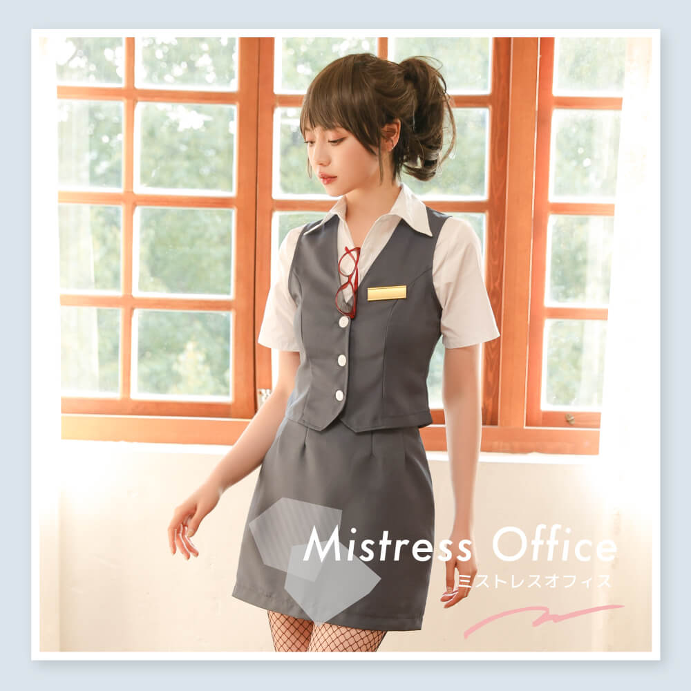 White Shirt x Dark Gray Standard Office Lady Costume