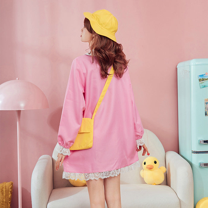 Oversized Hem Lace Kindergarten Smock