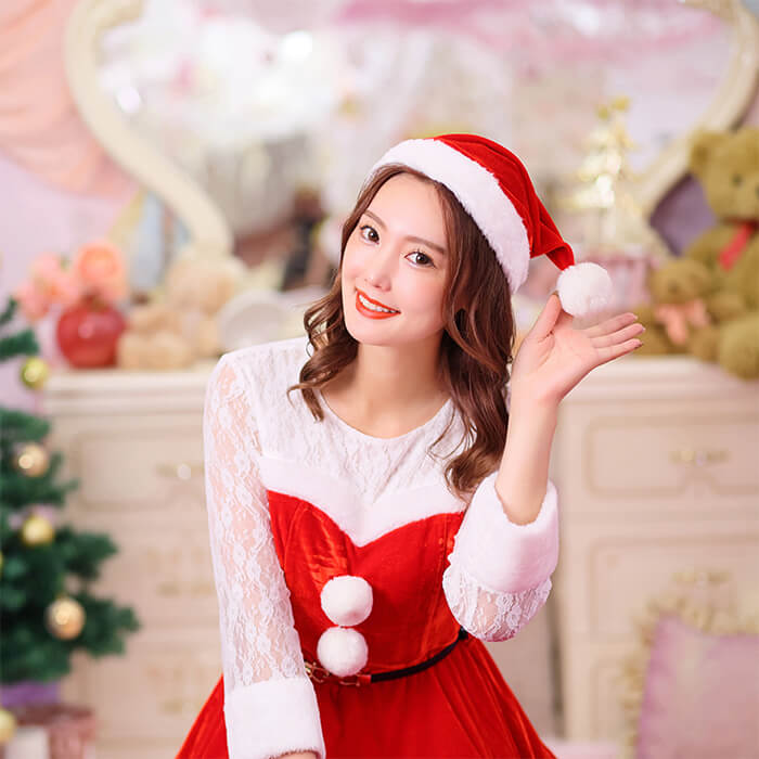 Long -sleeved lace narrow belt Santa