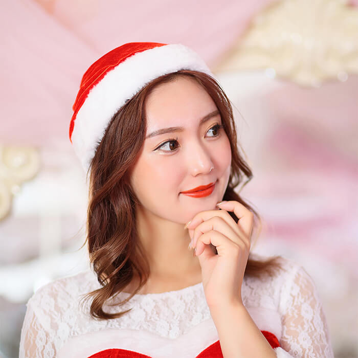 Long -sleeved lace narrow belt Santa