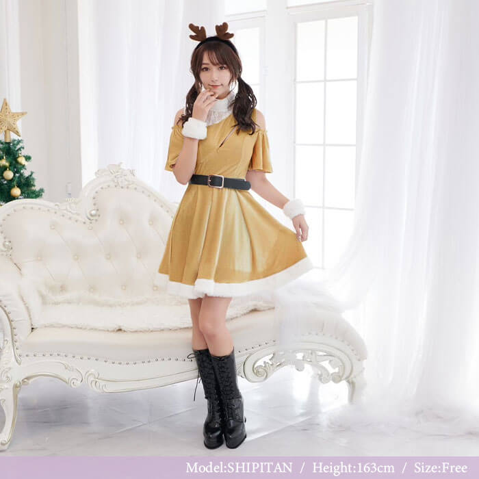 [Shipitan] Lace Reindeer with Bust Zip Shoulder Opening