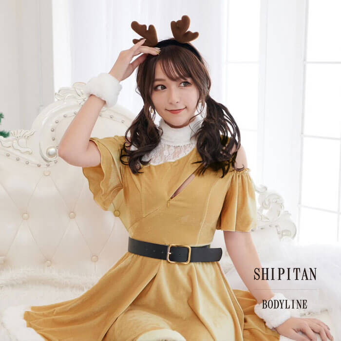 [Shipitan] Lace Reindeer with Bust Zip Shoulder Opening