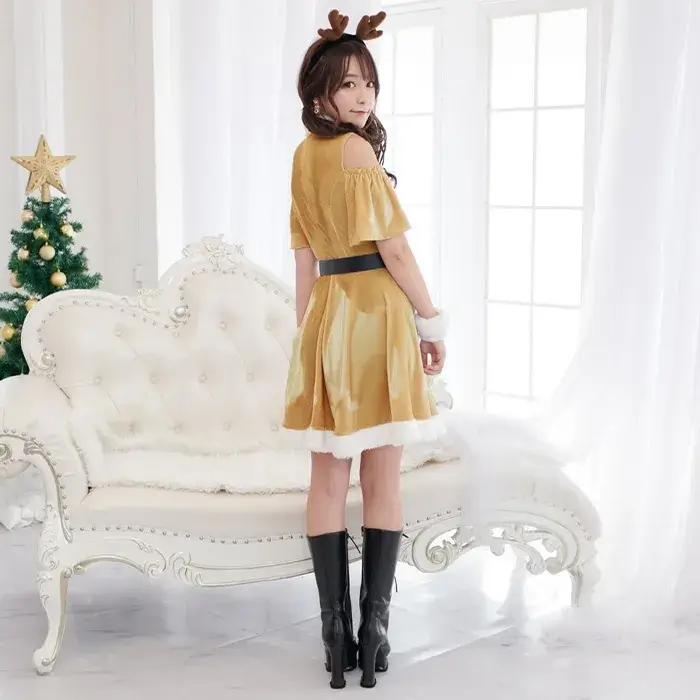 [Shipitan] Lace Reindeer with Bust Zip Shoulder Opening