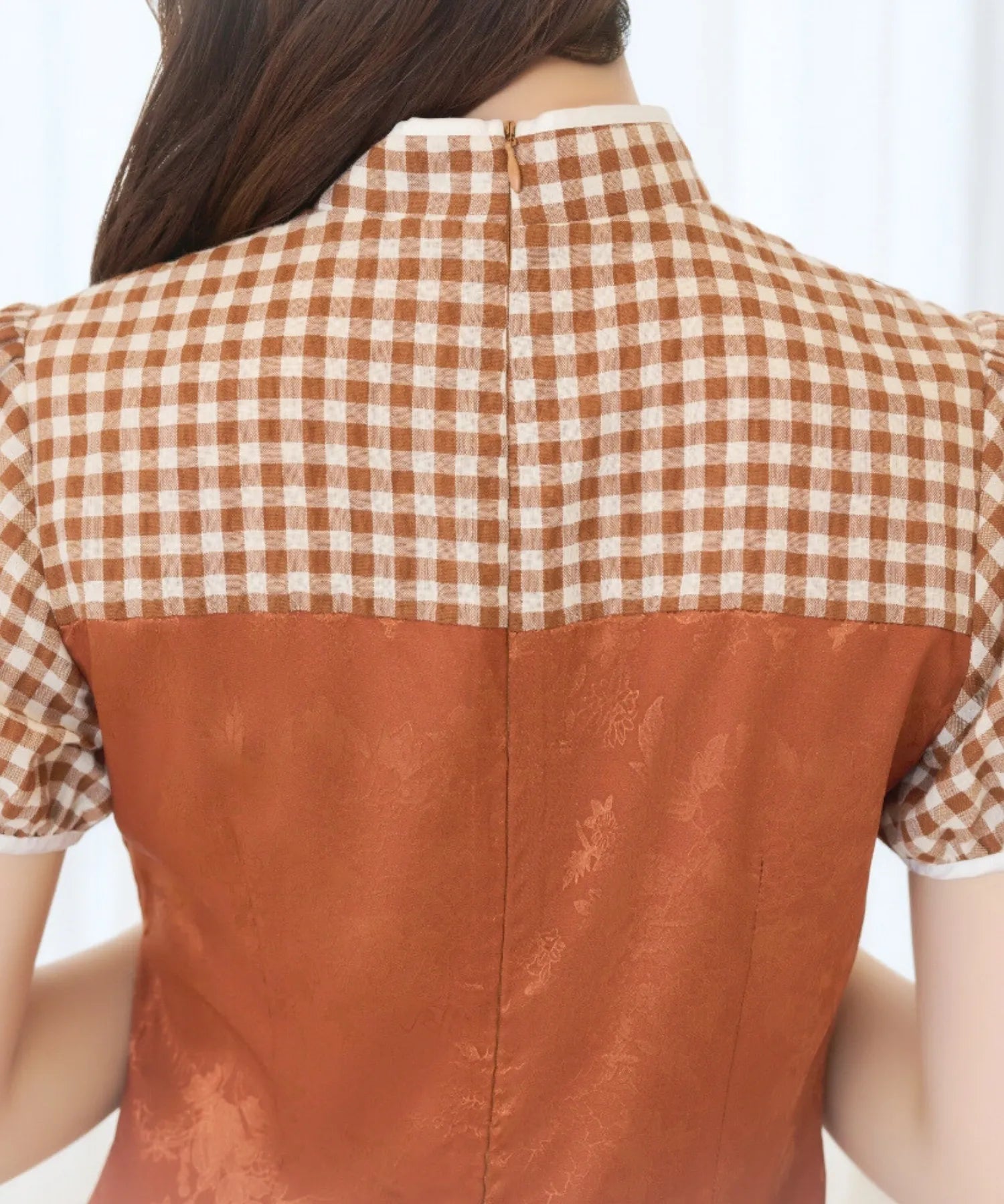 Valentine Brown China Dress with Bun