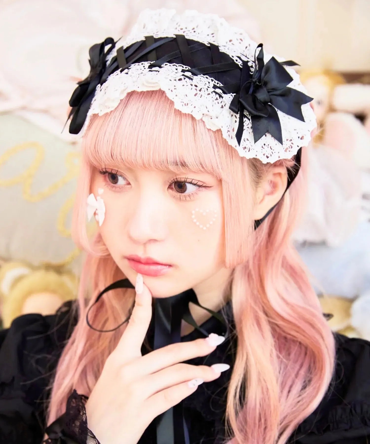レースアップリボンヘッドドレス