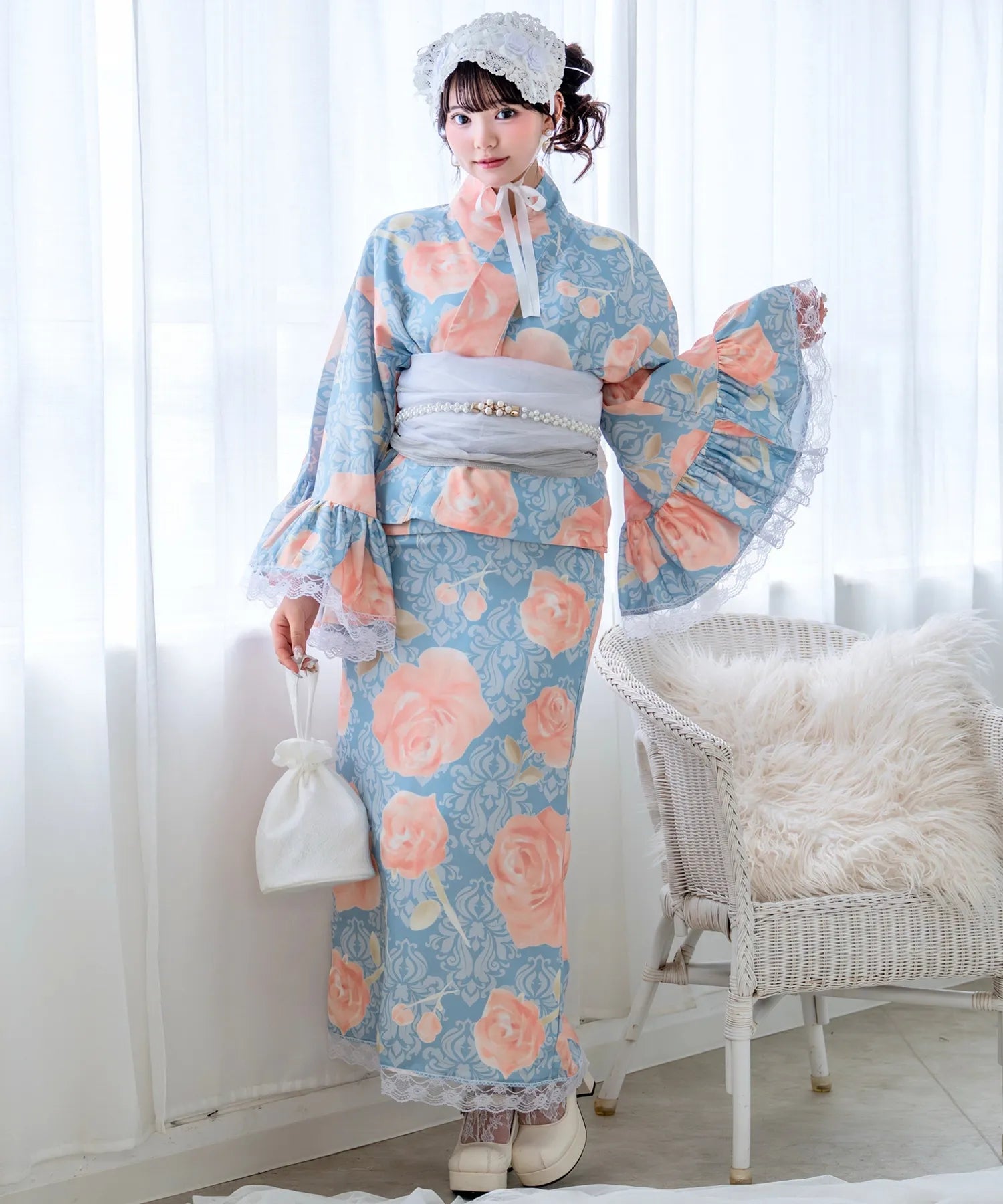 レース巾着バッグ